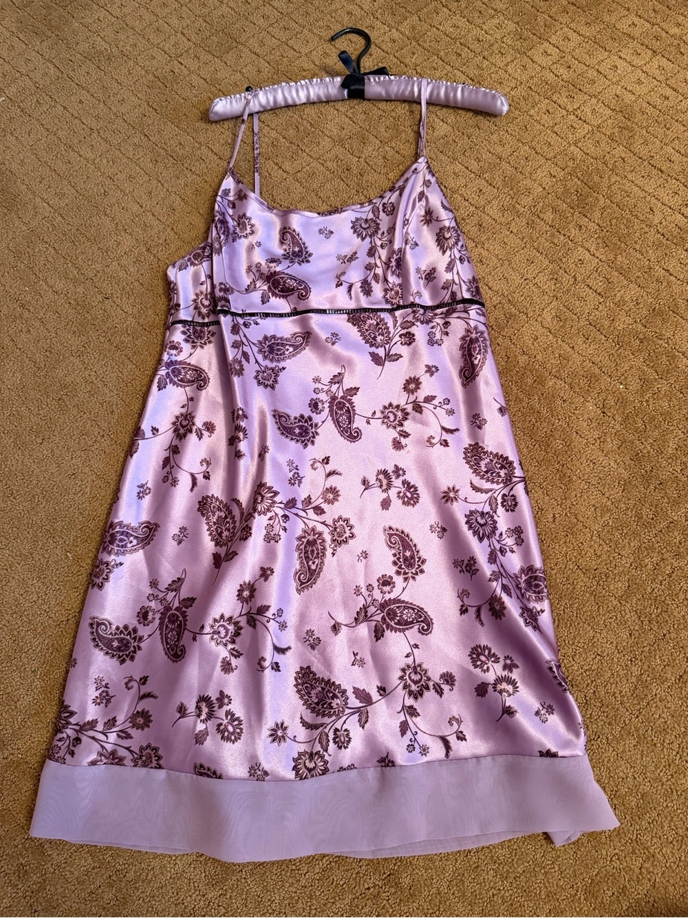 Delicates Purple Floral Slip Dress With Hanger Women’s Size Large